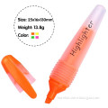 Plastic chisel tip highlighter,highlighter pen with semitransparent barrel